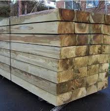 Wooden sleepers and dock blocks